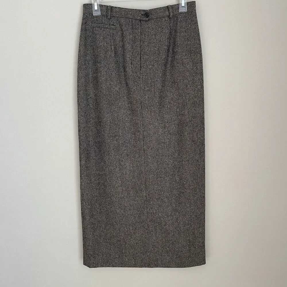 Ralph Lauren Size 10 Tweed Wool Pencil Skirt LongY2K Academia Preppy